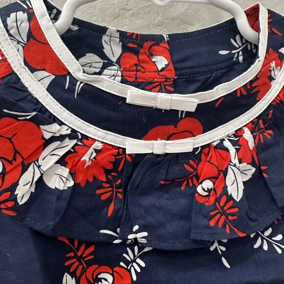 Janie and Jack Red, White, & Blue Floral Shirt - Picture 3 of 8